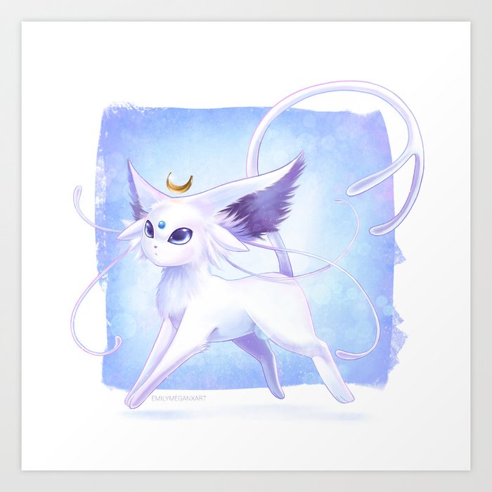 Lunar Espeon Art Print By Emilymeganxart Society6 Espeon by lugiaangel on deviantart. lunar espeon art print by emilymeganxart