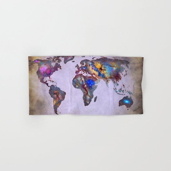 Stars world map. Space. Hand & Bath Towel