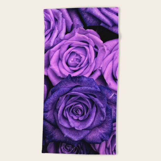 Purple Roses Beach Towel