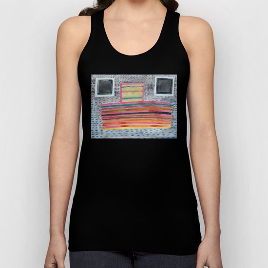 Stacked Lines and Squares Unisex Tank Top