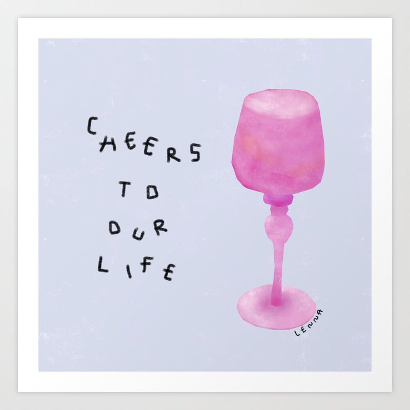 Graphic Success 12oz Wine Glass Pink Happiness The Sky`s The Limit Congrats Graduation Wine Glass Encouragement Quote Motivation Art