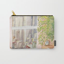 New Yorker cat's eye View Puzzle Carry-All Pouch | Oil, Graphite, Stencil, Hatching, Ink, Watercolor, Pop Art, Abstract, Black And White, Digital 
