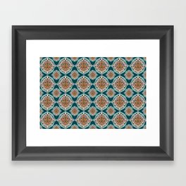 Kaleidoscope-Peach-Blue Framed Art Print