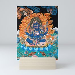 Four-Armed Mahakala Buddhist Thangka  Mini Art Print