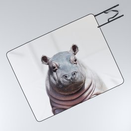 Baby Hippo, Safari Animals, Kids Art, Baby Animals Art Print By Synplus Picnic Blanket