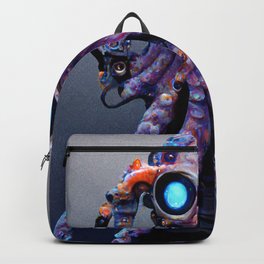 Hipster Octopus Cyborg Backpack | Magenta, Purple, Octopus, Underwater, Ocean, Marine, Undersea, Goggles, Eight, Hipster 