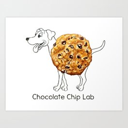 Dog Treats - Chocolate Chip Lab Art Print