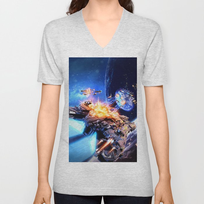 Universe in Flames: SHADOW WARS V Neck T Shirt