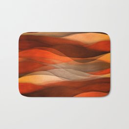 "Sea of sand and caramel waves" Bath Mat | Digital, Wanderlust, Horizon, Orange, Sand Desert, Yellow, Mountains, Terracotta, Honey, Travel 