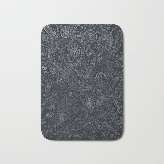 3D ornaments, soft blue Bath Mat