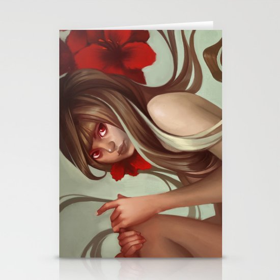 Crimson petals Stationery Cards