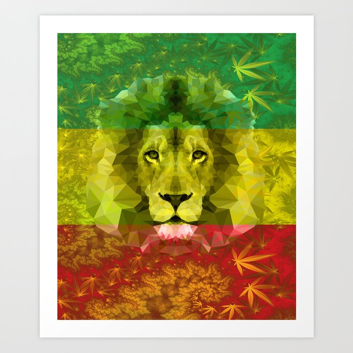 Rasta Lion Art Print