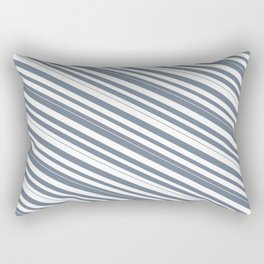 [ Thumbnail: White & Slate Gray Colored Lined/Striped Pattern Rectangular Pillow ]