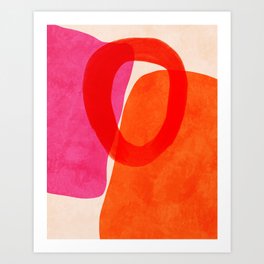relations IV - pink shapes minimal painting Art Print