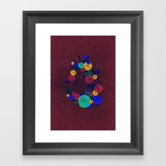 Data Heart Framed Art Print