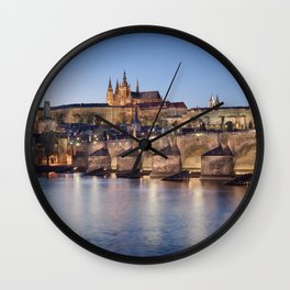 Prague Castle and Charles Bridge Wall Clock | City, Landmark, Photo, Roofs, Sky, Cathedral, Architecture, Charlesbridge, Lanterns, Castle 