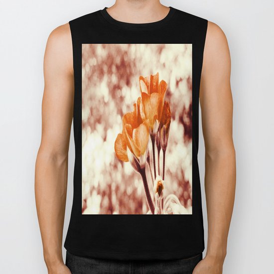 Golden Flowers Biker Tank