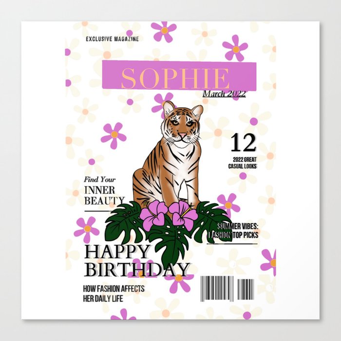 Sophie birthday  Canvas Print