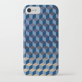 Wintery Blue 3D Cube Texture Pattern iPhone Case