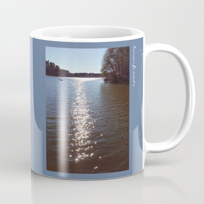 Peaceful Lake | Two People Canoeing On A Glistening Lake | Pictures With Weekend Vibes Coffee Mug