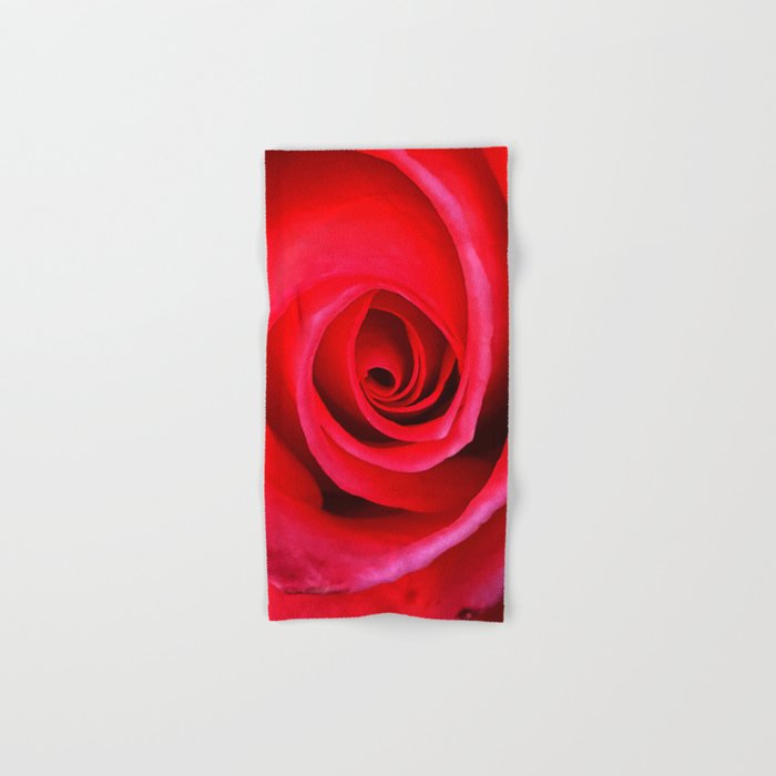 Decorative romantic red rose spiral  Hand & Bath Towel