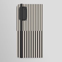 Stripes Pattern and Lines 1 in Creamy Grey Android Wallet Case