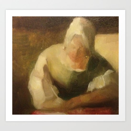 after vermeer Art Print