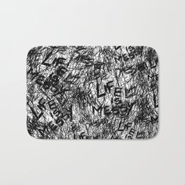 Life is really messy Bath Mat | Graphicdesign, Digital, Typography, Chaos, Lifeismessy, Pattern, Life, Messy, Random, Scribble 