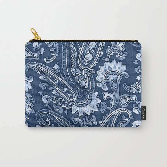Blue indigo paisley Carry-All Pouch