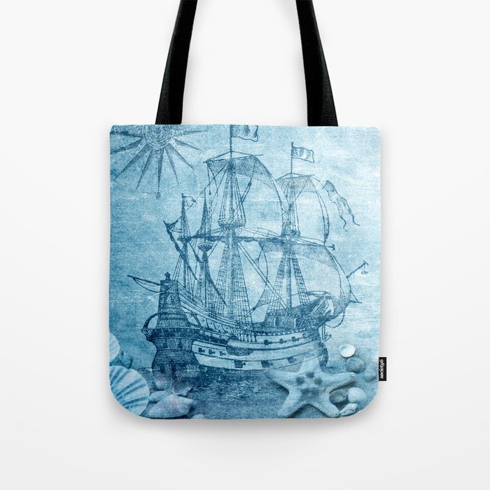 Caribbean ship sailing Tote Bag