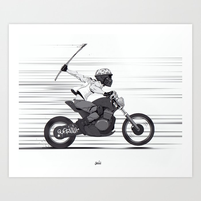 Guerilla Biker Art Print