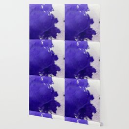 Blue Cowhide, Cow Skin Print Pattern Modern Cowhide Faux Leather Wallpaper