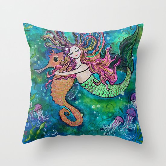 Mermaid ~ I Love You Throw Pillow