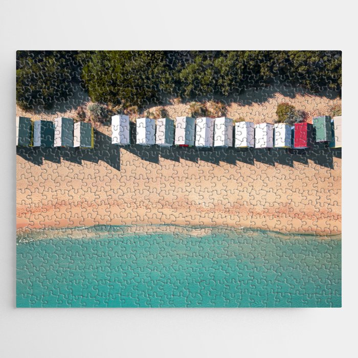 Brighton Beach Bathing Boxes Melbourne From Above Jigsaw Puzzle