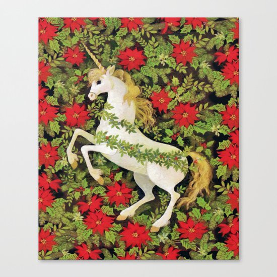 Christmas Unicorn Canvas Print