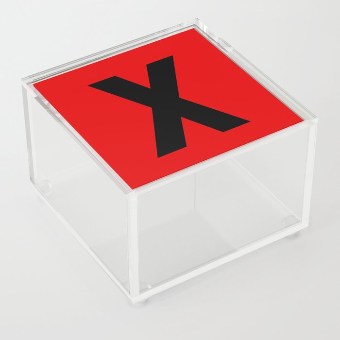 Letter X (Black & Red) Acrylic Box