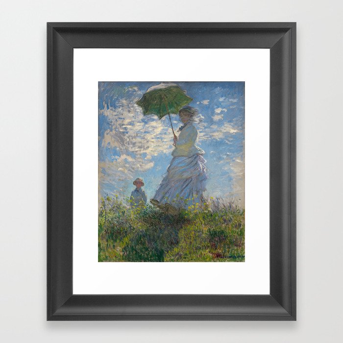 The Walk, Woman with a Parasol by Claude Monet Framed Art Print