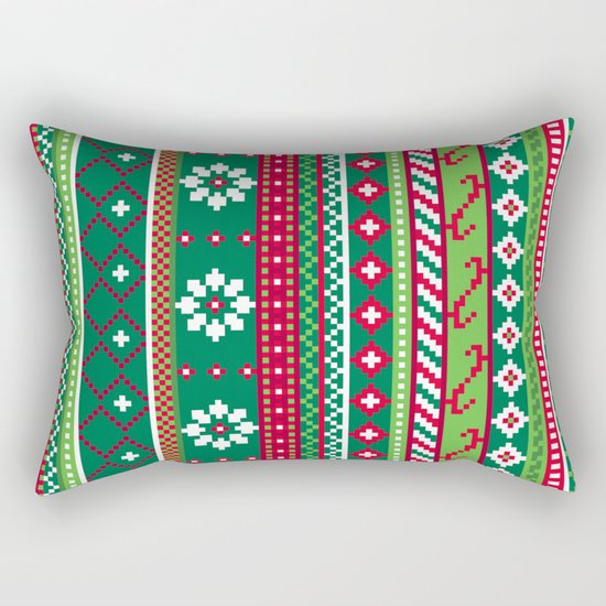 Fair Isle Christmas Pattern Rectangular Pillow