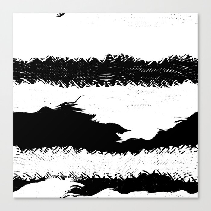 Abstract black and white stripes Canvas Print