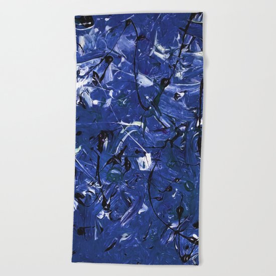 Abstract #350 Blue Chaos Beach Towel