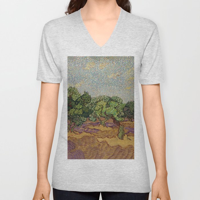 Vincent van Gogh - Olive Trees V Neck T Shirt