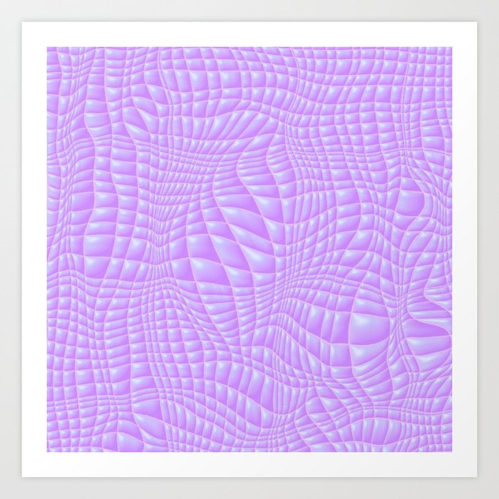 Wavy Quilted Abstract Forms - Purple Art Print
