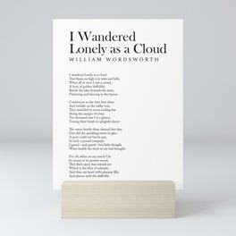 I Wandered Lonely as a Cloud - William Wordsworth Poem - Literature - Typography Print 2 Mini Art Print