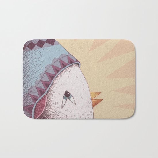 Drummer Bird Surprise Bath Mat