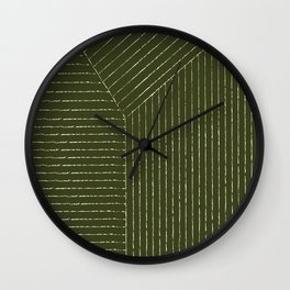 Lines (Olive Green) Wall Clock
