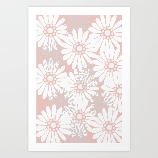 Summer Flowers Pink Art Print