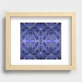 Depth Meditation Healing Blue Indigo Mandala Zoom Print Recessed Framed Print