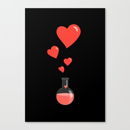 Love Chemistry Flask of Hearts Canvas Print