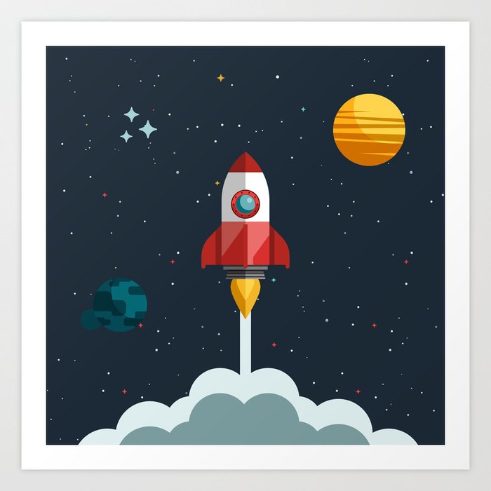 Space rocket Art Print