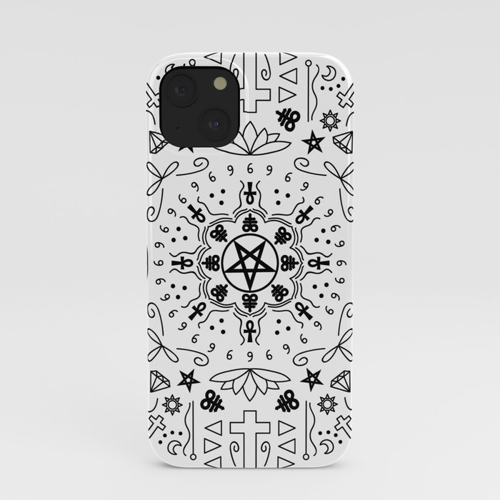 Satanic Mandala - White iPhone Case